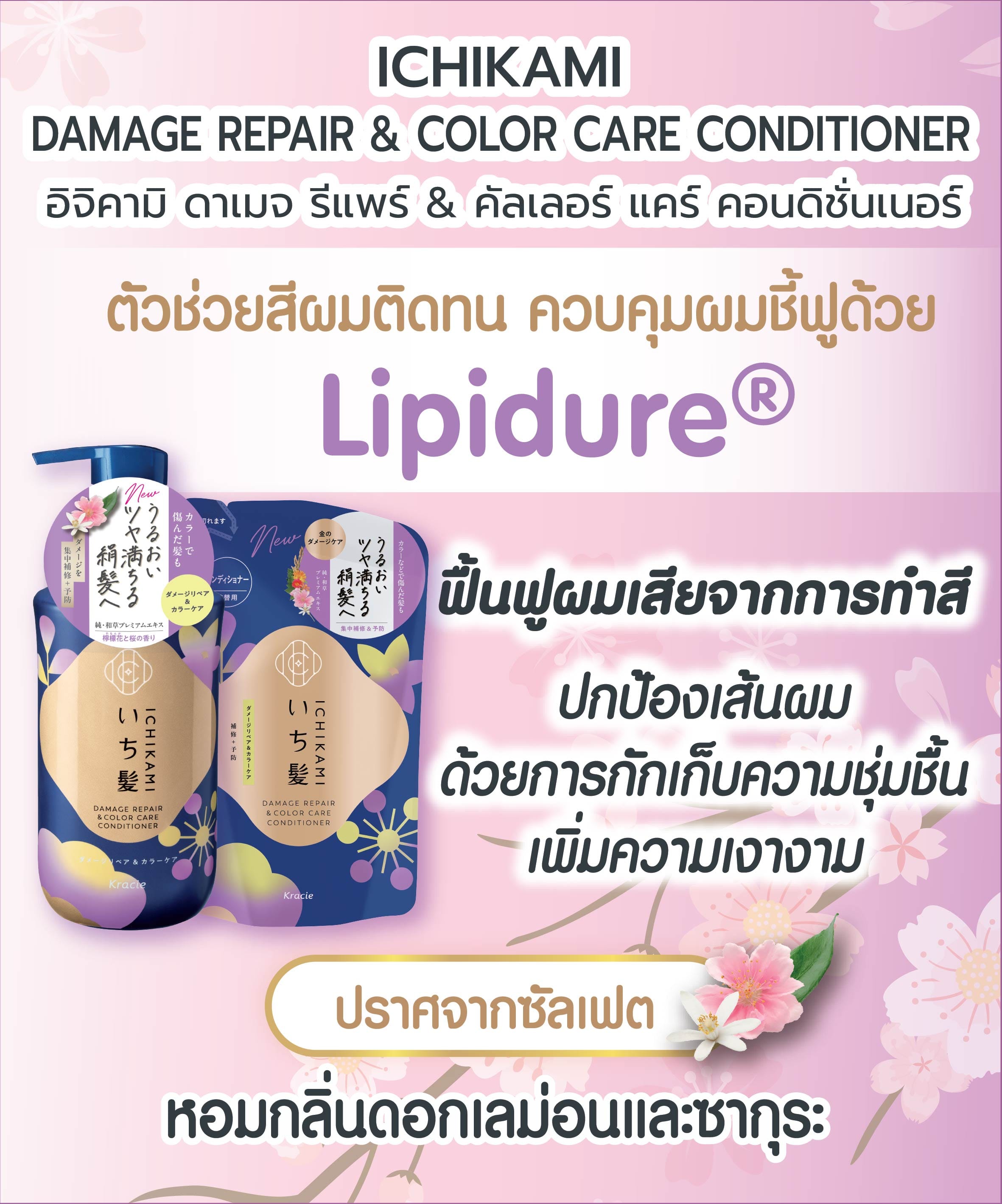 ครีมนวดบำรุงผม ICHIKAMI ดาเมจ รีแพร์ & คัลเลอร์ แคร์ ชนิดถุงเติม 320 กรัม_5